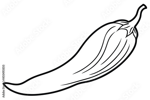 Cayenne Pepper Vegetable Vector Illustration on White Background


