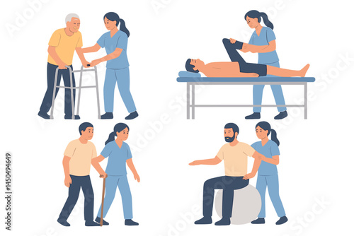 Physical therapy sessions showcasing various rehabilitation techniques for improved mobility and strength