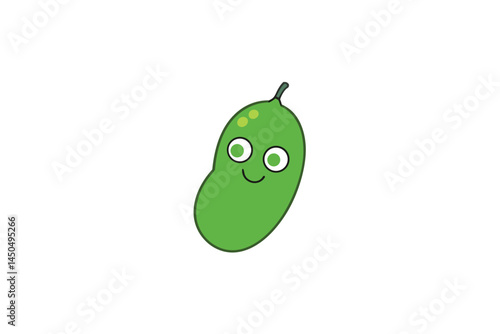 Chickpeas Green Vegetable Vector Illustration on White Background

