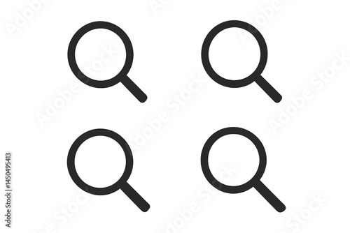 Flat vector illustration of multiple magnifying glasses for search and exploration concepts in various designs