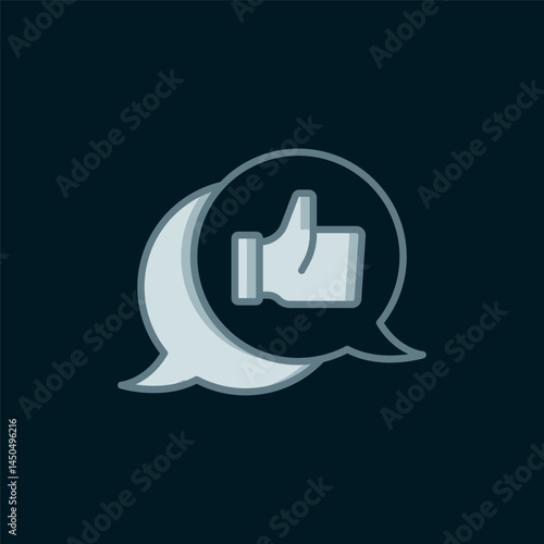 Line Consumer or customer product rating icon isolated on black background. Flat filled outline style with shadow. Vector