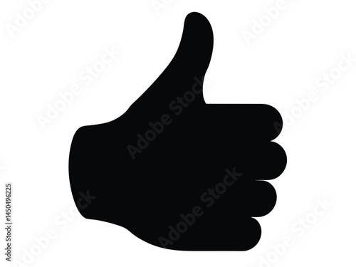 Finger thumb up silhouette vector. Abstract good thumb logo icon. thumb up hand illustration