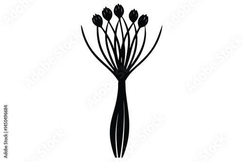 Chives Vegetable Vector Illustration on White Background

