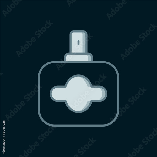 Line Perfume icon isolated on black background. Flat filled outline style with shadow. Vector