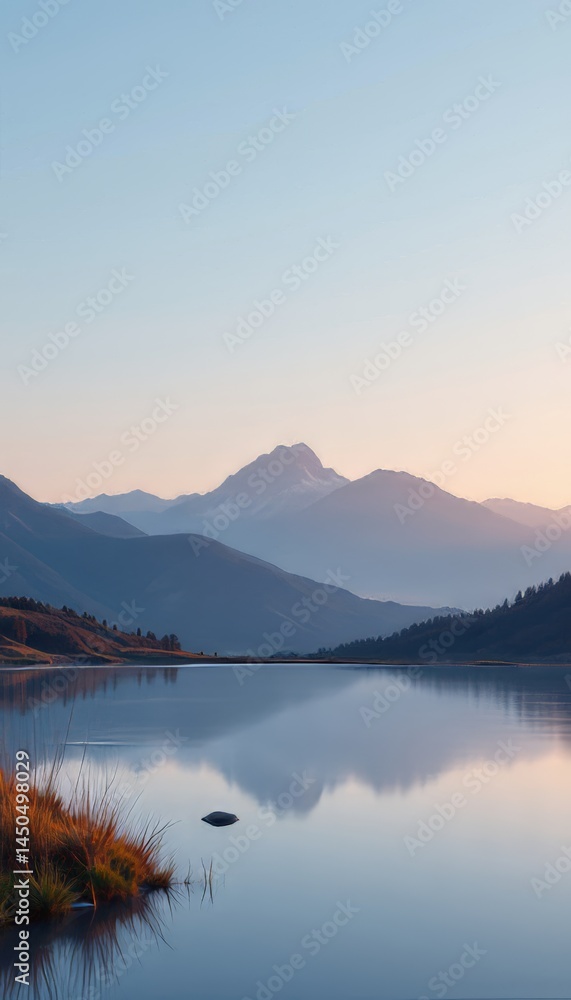 Fototapeta premium Serene Mountain Lake Reflection
