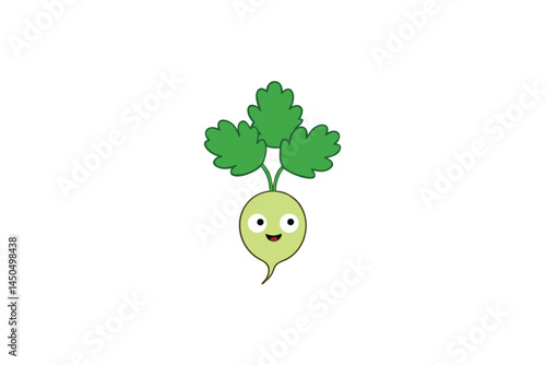Coriander Cilantro Vegetable Vector Illustration Isolated on White Background

