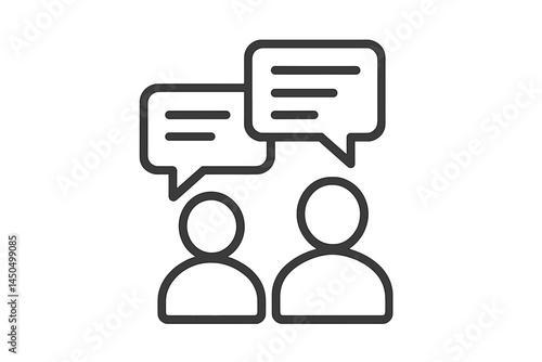 Discussion between two individuals with speech bubbles communicating important information