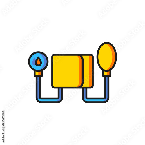 Color Blood pressure icon isolated on white background. Flat filled outline style with shadow. Vector