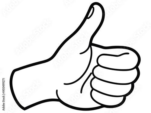 Thumb up icon in blue circle, vector illustration. Thumb up icon Vector set outline