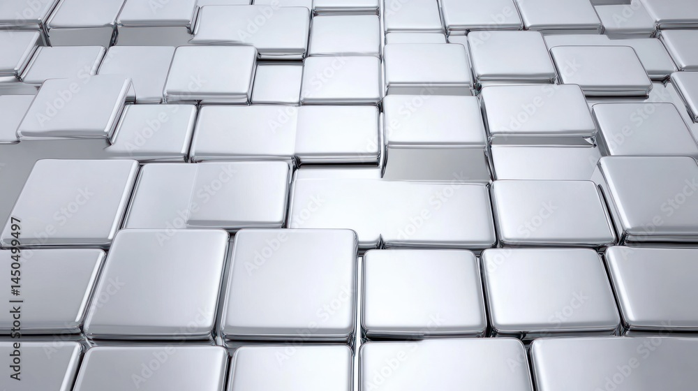 Metallic silver cubes abstract geometric pattern background Metallic silver cubes abstract geometric pattern background