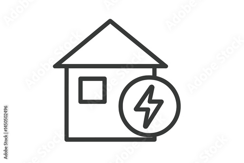 Illustration of a house with an energy icon, symbolizing energy efficiency and sustainability in home design