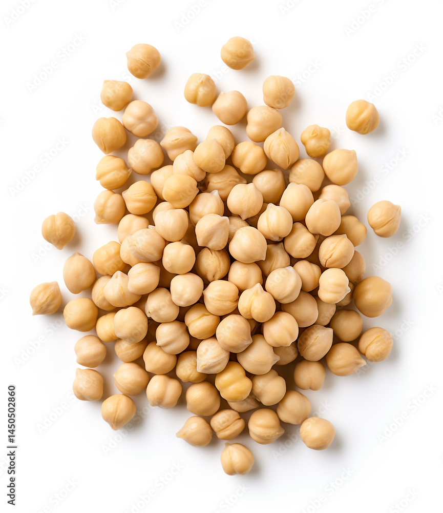 Floating Chickpeas Isolated on White Background Floating Chickpeas Isolated on White Background