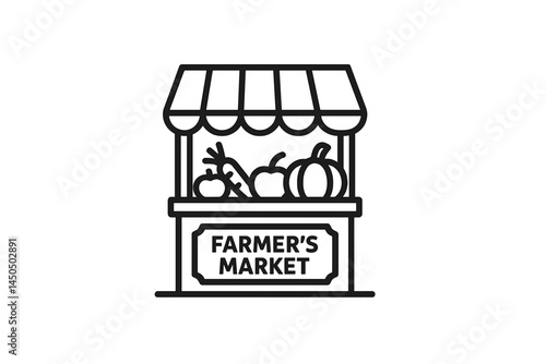 Farmers market stall with fresh produce in a cozy town setting promoting local agriculture and healthy eating choices