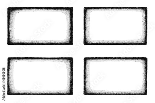 Stylized flat vector illustration of four blank rectangular frames in a modern minimalist design on a white background