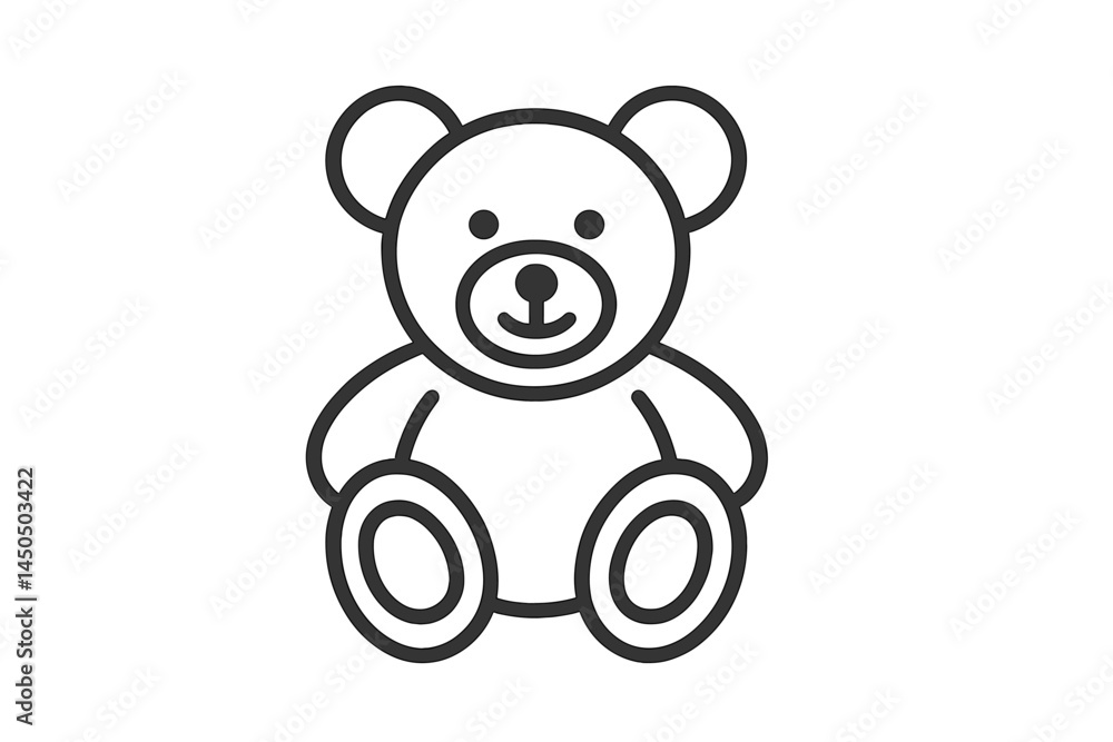 Cute flat vector illustration of a teddy bear on a minimalistic background depicting childhood innocence and warmth Cute flat vector illustration of a teddy bear on a minimalistic background depicting childhood innocence and warmth