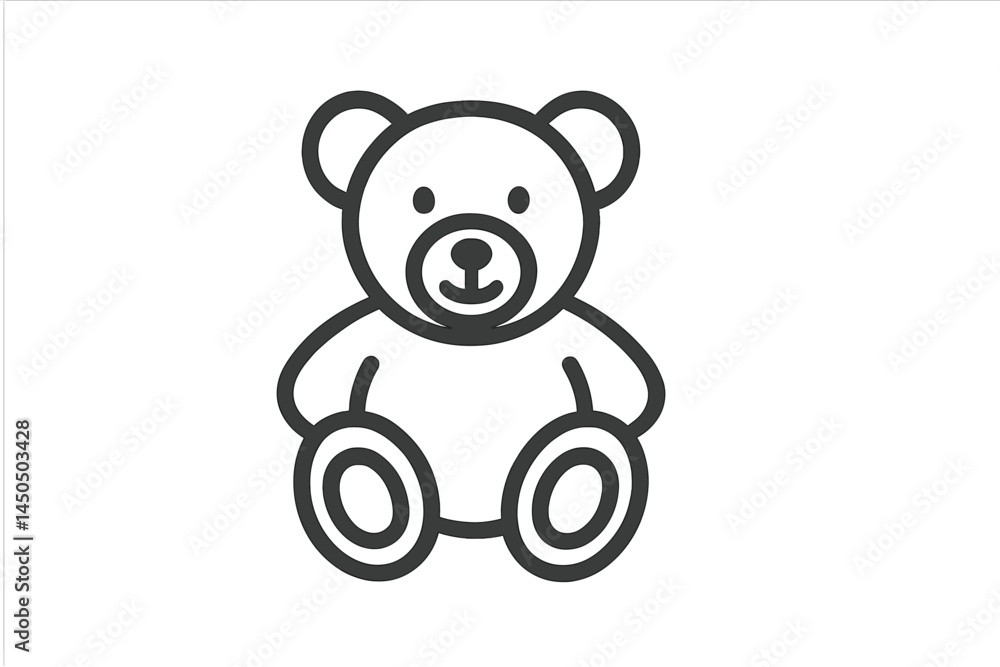 Cute flat vector illustration of a teddy bear with a simple design, perfect for children's themes or fun decorations Cute flat vector illustration of a teddy bear with a simple design, perfect for children's themes or fun decorations