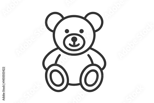 Cute flat vector illustration of a teddy bear on a minimalistic background depicting childhood innocence and warmth