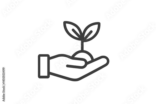 Hand holding a small plant sprouting from a seed, representing growth and sustainability in environmental conservation efforts
