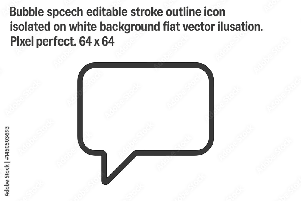 Fototapeta premium Outline icon of a speech bubble on a white background in a flat vector style for graphic design and web applications