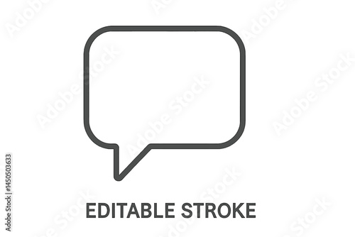 Vector illustration of a speech bubble with an editable stroke design used for communication in digital graphics