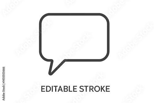 Vector illustration of a speech bubble with editable stroke option for design projects