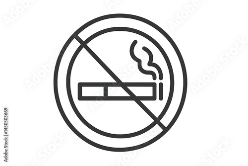 No smoking sign illustrating a prohibition against tobacco use in public spaces with a clean design