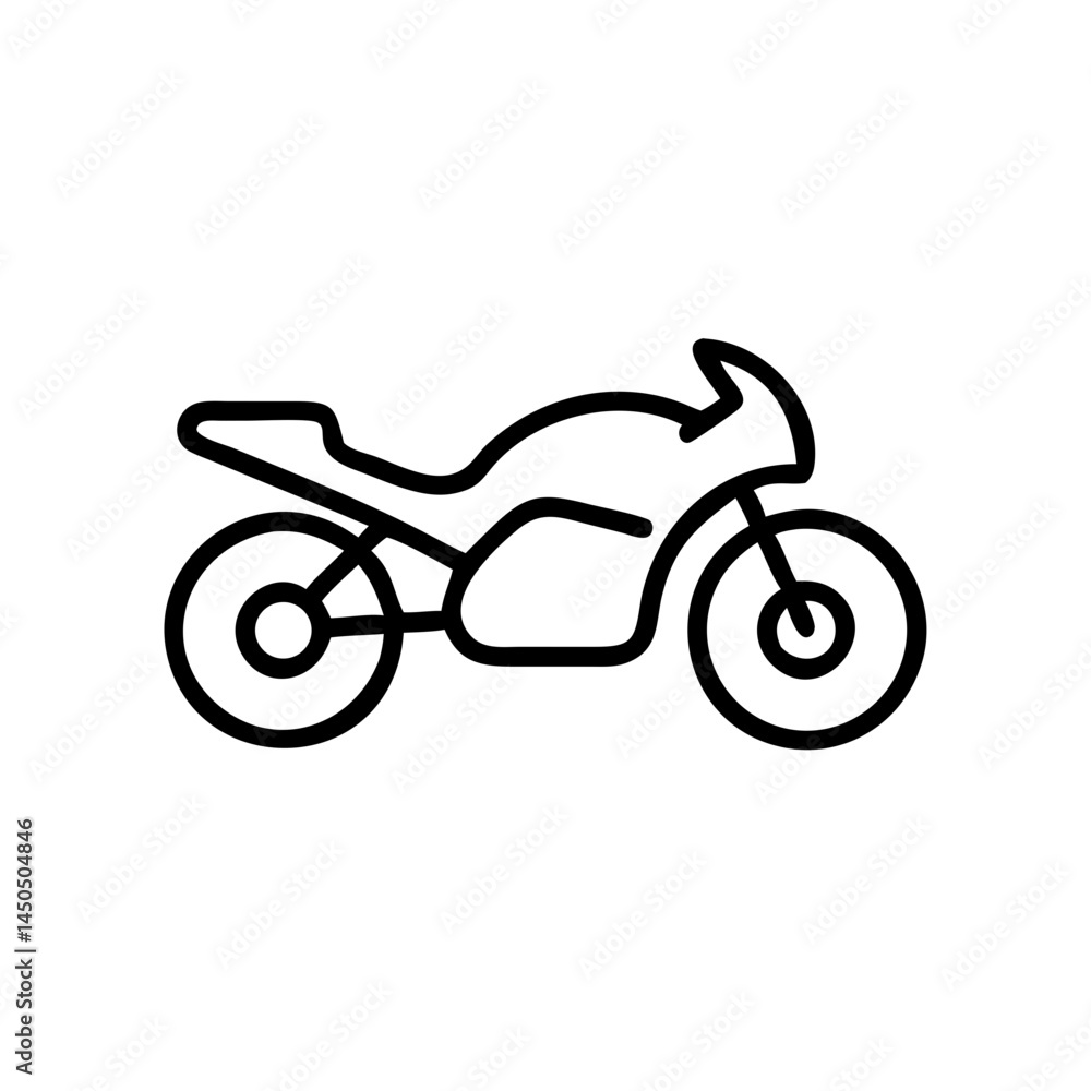Outline of a motorcycle in minimalist style Outline of a motorcycle in minimalist style