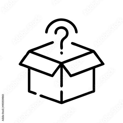 Mysterious Open Box with Question Mark Icon  