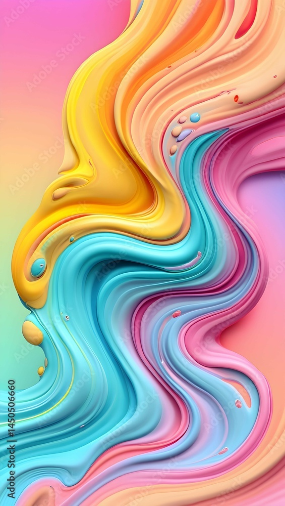 Fototapeta premium Colorful Fluid Abstract Background with Gradient Waves