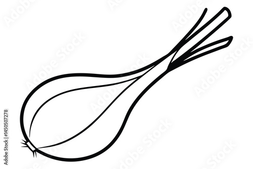 Scallion Green Onion Vegetable Vector Illustration Isolated on White Background

