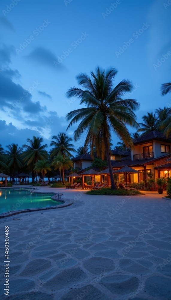 Fototapeta premium Tropical Resort at Twilight