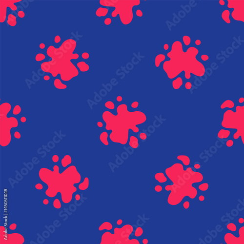 Red Paint spray icon isolated seamless pattern on blue background. Vector