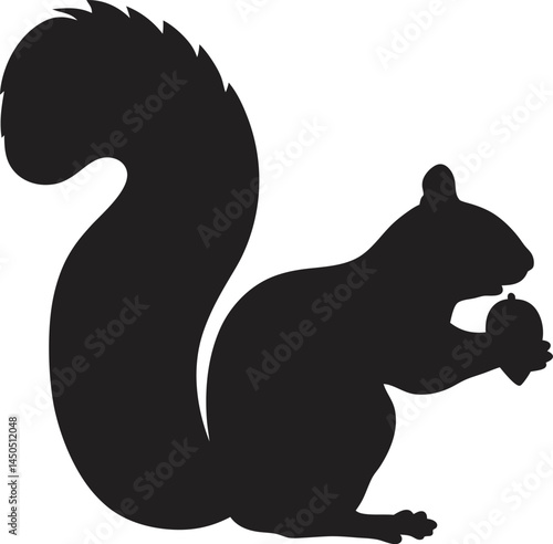 Squirrel Silhouette PNG Transparent Background