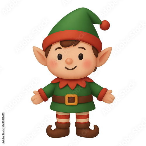 Christmas Elf Illustration: A charming illustration of a joyful Christmas elf, dressed in festive attire and exuding the spirit of holiday cheer.