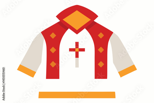 Simplified Graphic of a Catholic Priest's Chasuble with Cross and Diamond Details