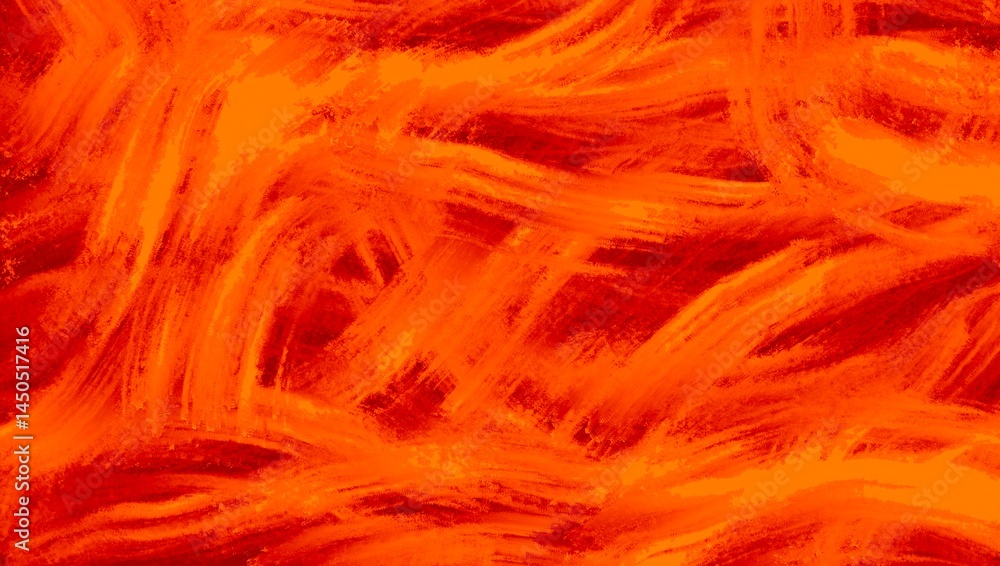 Obraz premium Panoramic abstract orange background with brushstroke textures, ideal as a backdrop or wallpaper