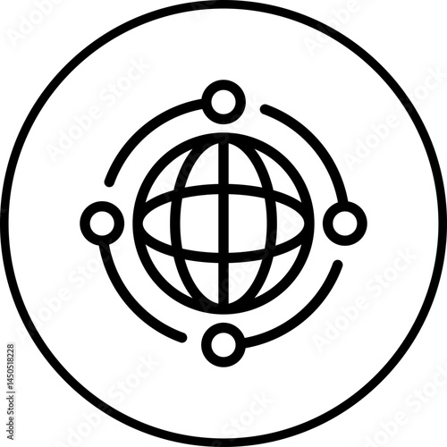 Global icon single vector illustration