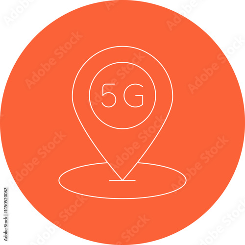 Location 5g icon single vector illustration