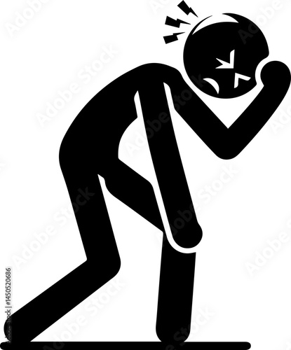 Person holding stomach in pain