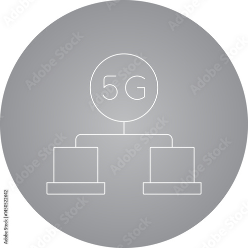 5g network 1 icon single vector illustration