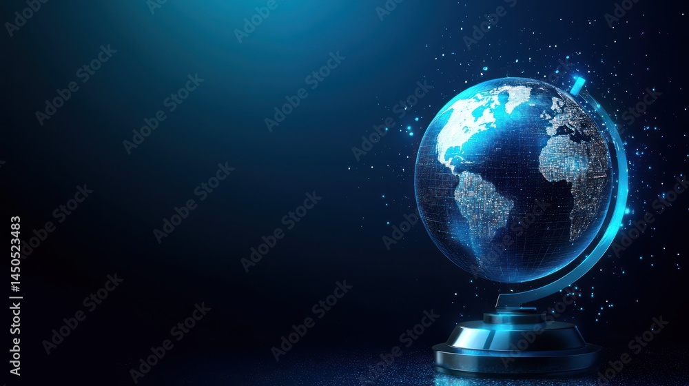 Fototapeta premium Digital globe network map