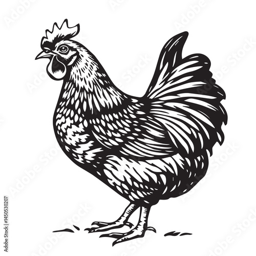 A Bold Chicken Silhouette Tribute to the Timeless Barnyard Queen