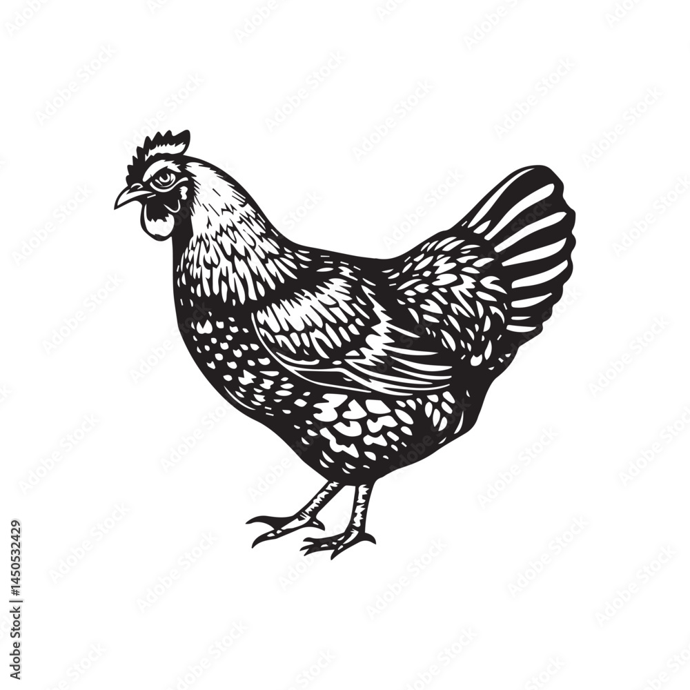 Fototapeta premium A Bold Chicken Silhouette Tribute to the Timeless Barnyard Queen