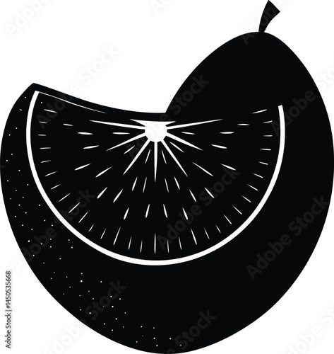 apricot slice silhouette vector on white