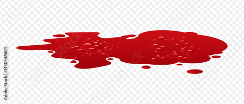 Blood spilled or paint. Two puddle of blood. Fresh blood. Puddle of red paint. Site of occurrence. Crime scene. Bleeding

