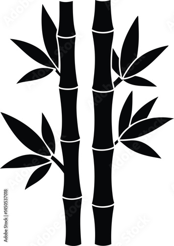 bamboo shoot silhouette vector illustration 