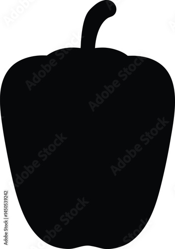 bell pepper silhouette vector on white background  