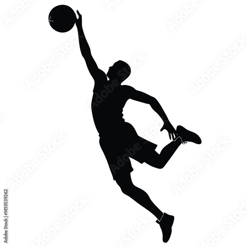 Basketball Dunk Action Silhouette