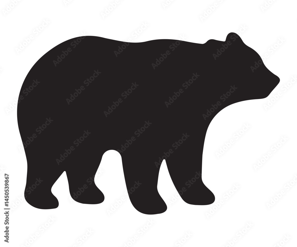 Fototapeta premium Abstract Bear Silhouette Line Art Vector