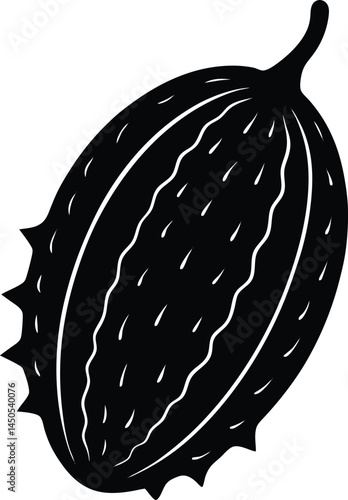 bitter melon silhouette vector on white background.eps